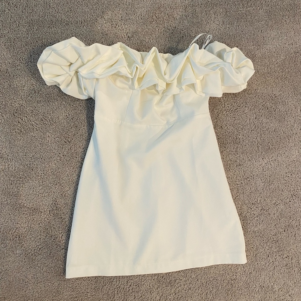 White ruffle dress